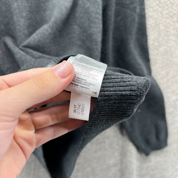 Adidas Pullover Men Small Gray Knit Pullover Crewneck Sweatshirt Trefoil CF540 - Picture 8 of 10